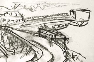 harbor area  amsterdam east charcoal sketc flickr