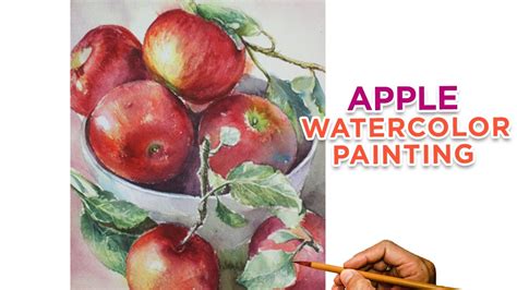 5 Hướng dẫn vẽ màu nước quả táo How to draw An Apple with Watercolor