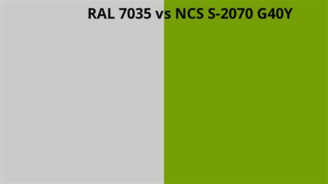 Ral 7035 Vs Ncs S 2070 G40y Ral Colour Chart Uk