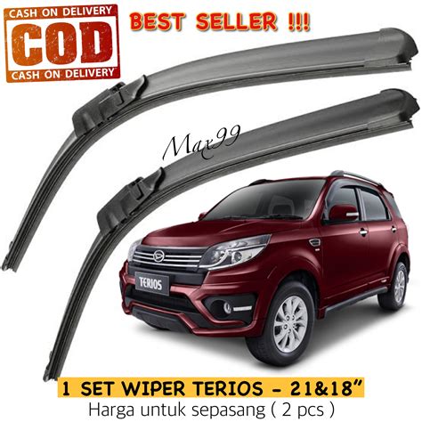 Wiper Terios Frameless Wiper Mobil Daihatsu Terios Pisang Ukuran