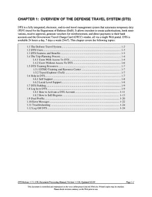 Fillable Online Chapter Overview Of The Defense Travel System Dts