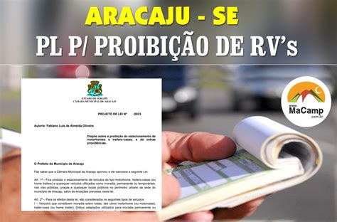 Agora É ARACAJU SE Projeto de Lei Propõe Proibição de Motor Homes em