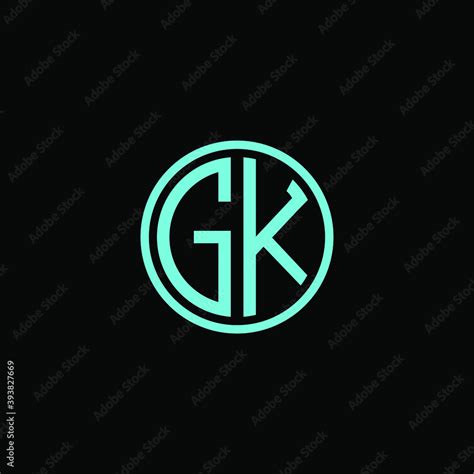 Gk Monogram Letter Icon Design On Black Backgroundcreative Letter Gk G K Logo Design Gk