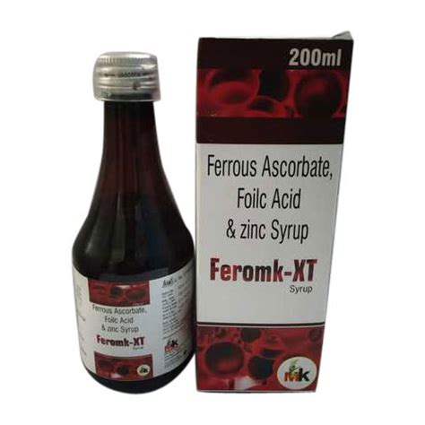 Feromk Xt Ferrous Ascorbate Folic Acid And Zinc Syrup For Hospital