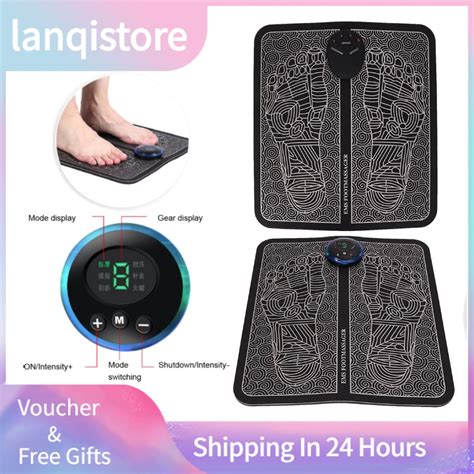 【ready Stock】electric Ems Foot Massage Pad Feet Acupuncture Stimulator Massager Shopee Malaysia