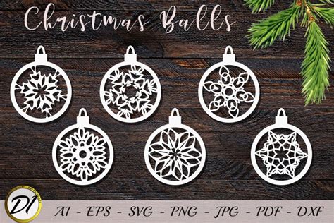 Christmas Ornaments SVG. Cut Files Pack (1051207)