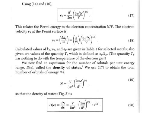 Solved Density Of States For Free Electron Confined To A Volume