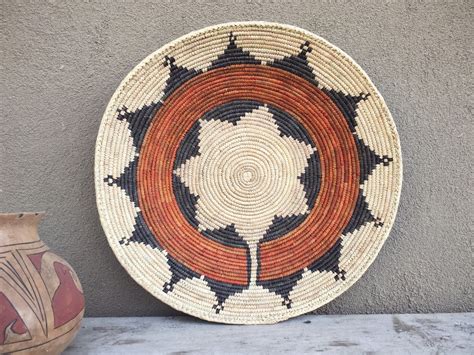 Vintage Coiled Basket Bohemian Decor Southwestern Decor Native Style