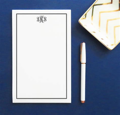 Personalized Classic Letter Monogram Notepad With Border Monogram