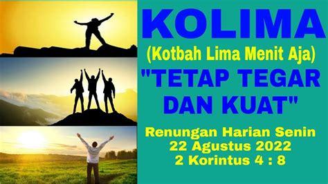 Renungan Harian Senin Agustus Korintus Tetap