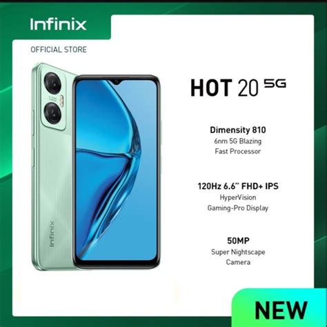 Jual Infinix Hot 20 5G 4 128 MediaTek Dimensity 810 120HZ 50MP Shopee Indonesia