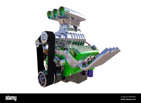 Hot Rod Engine Detailed Isolated D Render Stock Photo Alamy