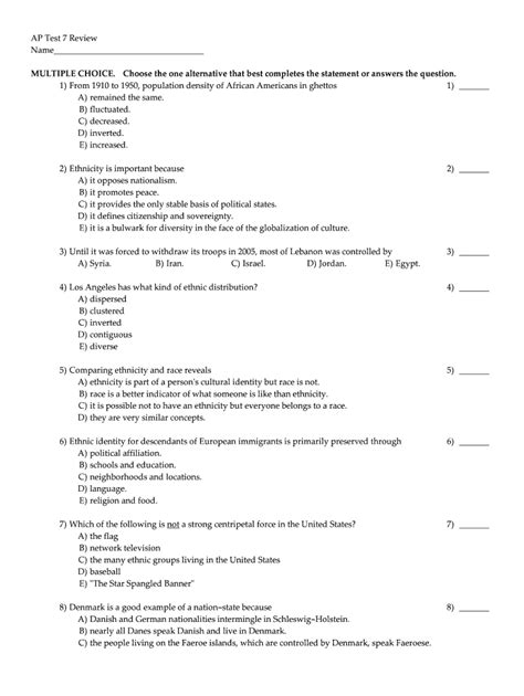 Ap Human Geography Unit 7 Test Pdf Airslate Signnow