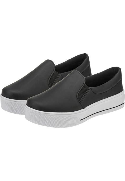 Kit Pares Tênis Casual Lumiss Slip On Calce Fácil Nude Preto Branco Compre Agora Dafiti