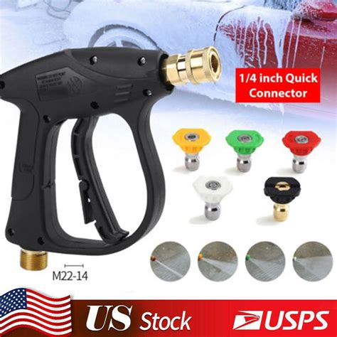 M22 14 Hose Connection High Pressure Washer Gun 4350 Psi Short