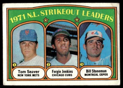 Topps N L Strikeout Leaders Tom Seaver Fergie Jenkins