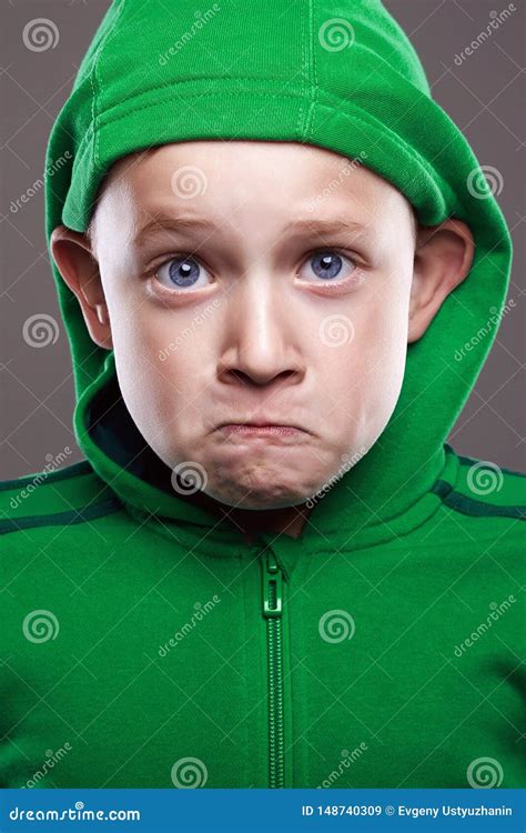 Expression Little Boy Enjoy Grimace Emotion Kid Stock Image Image Of