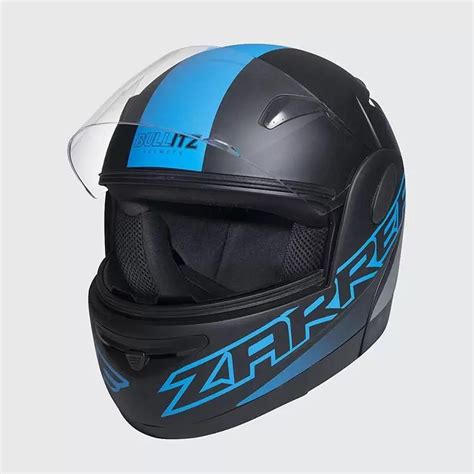 Capacete Taurus Zarref New Neon Preto Azul Fosco Articulado