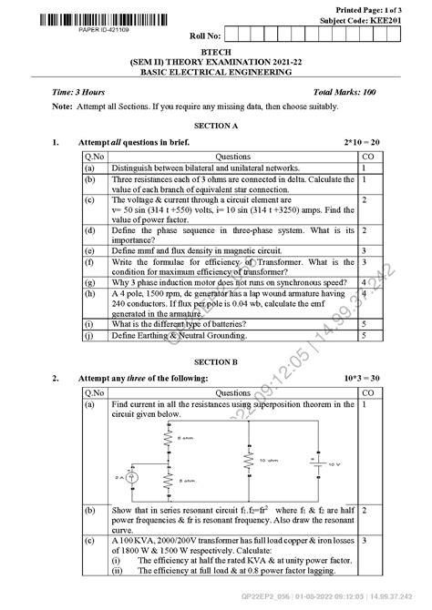 Kee201 Basic Electrical Engineering BBDNIIT