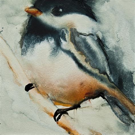 Watercolor Chickadee Painting By Jani Freimann Fine Art America