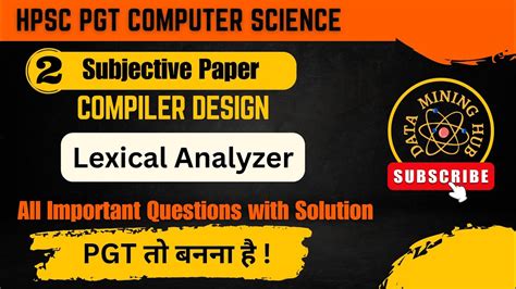 Lexical Analyzer With Example Compiler Design Hpsc Pgt Computer