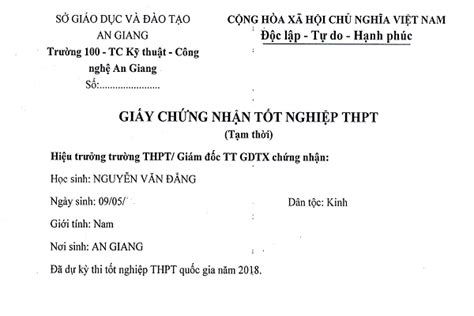 Gi Y Ch Ng Nh N T T Nghi P T M Th I B C U Chinh Ph C Gi C M