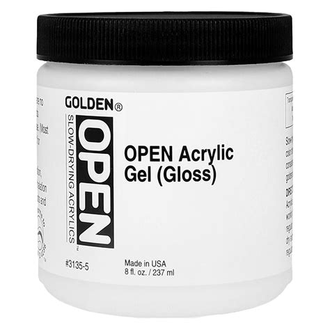 Golden Open Acrylic Gel Mediums Gloss 8 Oz Jerrys Artarama