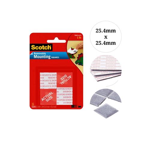 3m Mounting Tape Scotch Removable Mounting Squares 254mmx254mm