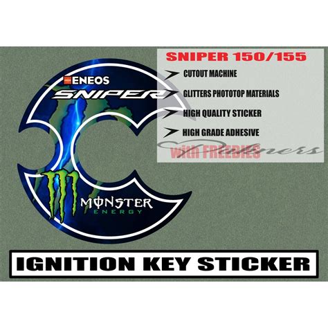 Sniper Yamaha Ignition Key Sticker Glitters Phototop Materials