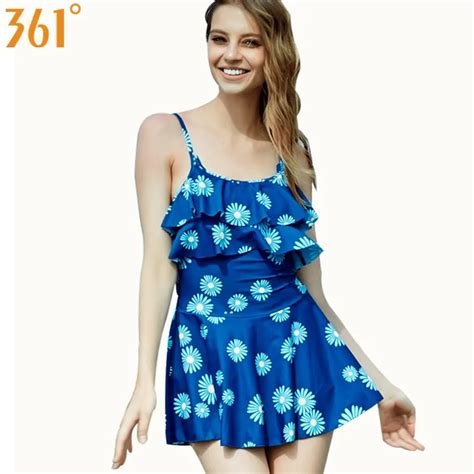 361 Ruffle Swim Dress Female Monokini Modest Bathing Suits Women One