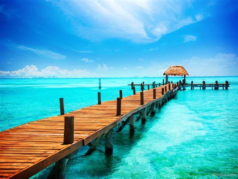 Tropical Ocean Pier Wallpaper download - Beach HD Wallpaper - Appraw