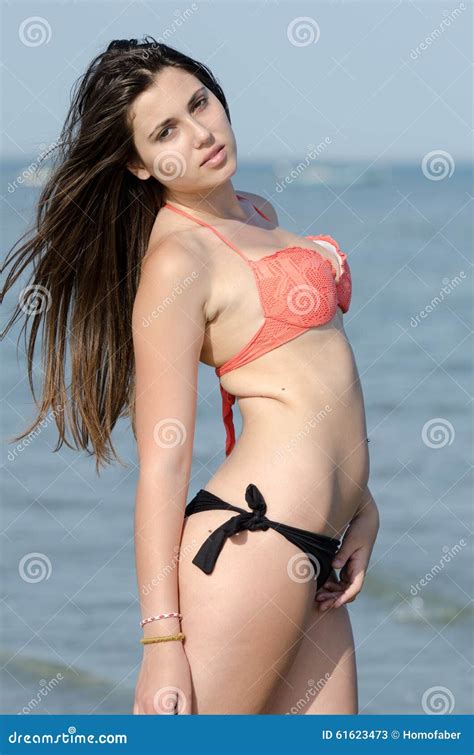 Side View Of A Curvy Body Type In Bikini Stock Image Image Of Ocean