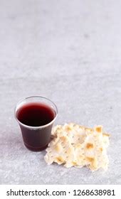 Holy Communion Christian Faith Wine Unleavened Stock Photo 1268638981