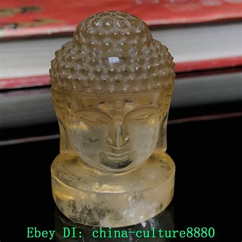 2 VIEILLE TÊTE de Bouddha Shakyamuni en cristal naturel tibétain EUR