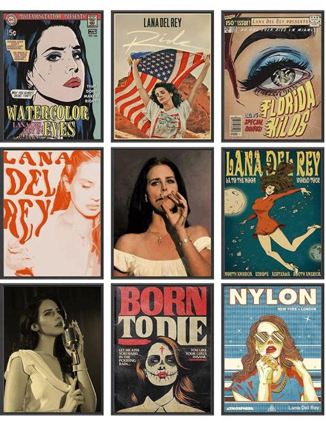 Lana Del Rey Aesthetic Poster, Vintage Music Posters, Album Cover Wall ...