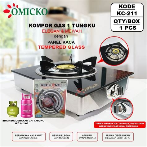 Jual Kompor Gas Omicko Kompor Tungku Kaca Kompor Gas Tungku