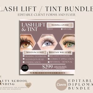 Lash Lifting Tinting Flyer Forms Eyelash Lift Lash Etsy