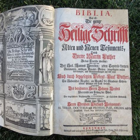 Antique German Bible Martin Luther Translation 1700s Gothic Script