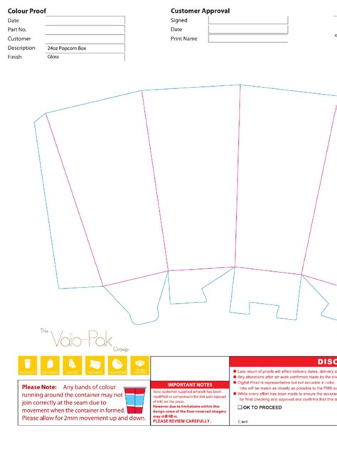 Popcorn Box Template printable pdf download