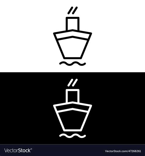 Ship Line Icon Flat Royalty Free Vector Image VectorStock