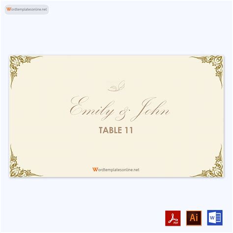 Free Printable Place Card Templates Pdf Word Ai