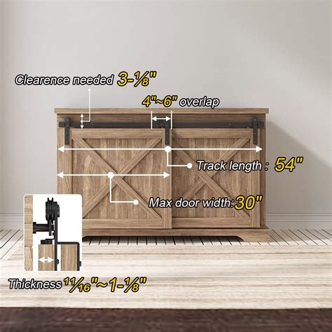 Snapklik FREDBECK 4 5 FT Mini Cabinet Bypass Barn Door Hardware