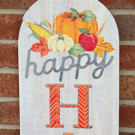 Happy Harvest Porch Sign Farmhouse Fall Thanksgiving Décor