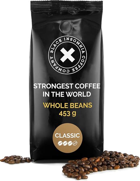 Black Insomnia High Caffeine Coffee Beans – Classic Flavour, 453g I ...