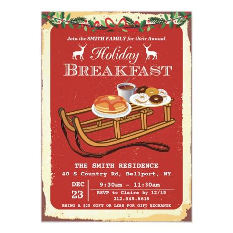 Christmas Holiday Breakfast Invitation