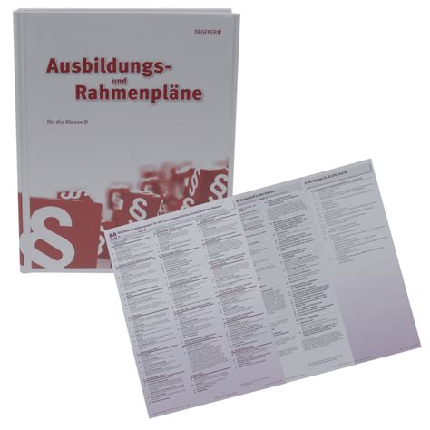 Set Ausbildungs Rahmenpläne Klasse D MOBIL Verlag individuell