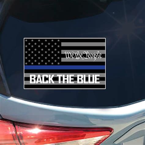 We The People Back The Blue American Flag Sticker Decal Police Etsy