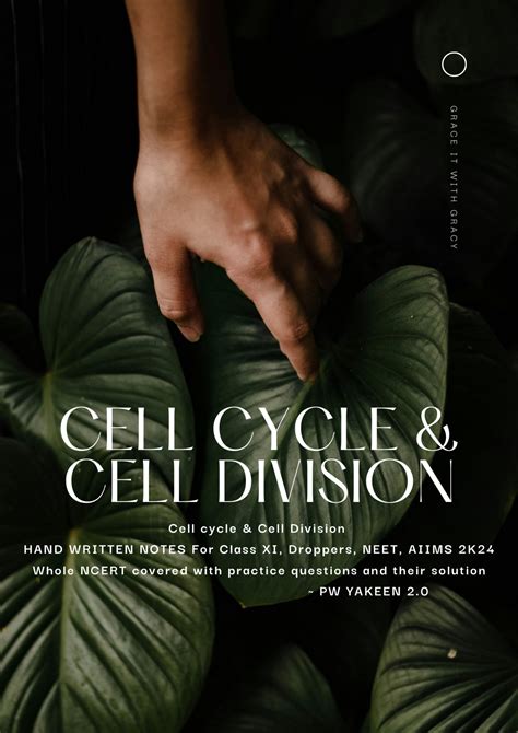 Solution Cell Cycle And Cell Division Ncert Handwritten Notes