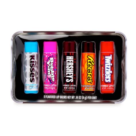 This Set Includes Five Flavored Lip Balms Twizzlers Reese S Hershey S Bubble Yum And Kisses