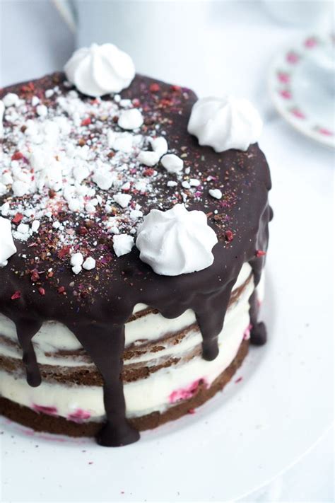 Schokoladen Himbeer Torte Mein Erster Naked Cake Himbeer Torte